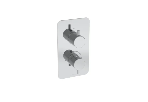 Saneux Cos 2 Way Thermostatic Shower Valve Kit - W/ Classic Handle - Portrait - Chrome
