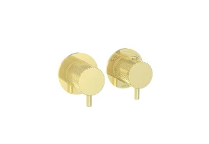 Saneux Cos 2 Way Thermostatic Shower Ring Valve Kit - W/ Knurled Handle - Portrait & Landscape - Brushed Brass