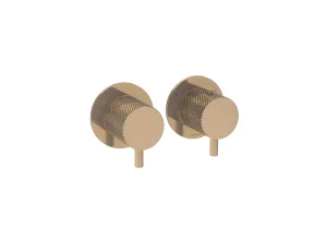 Saneux Cos 2 Way Thermostatic Shower Ring Valve Kit - W/ Knurled Handle - Portrait & Landscape - Brushed Bronze