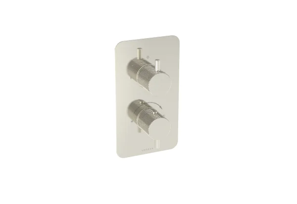 Saneux Cos 2 Way Shower Plate & Shrouds - Portrait - Brushed Nickel
