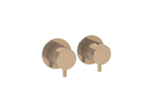 Saneux Cos 2 Way Thermostatic Shower Ring Valve Kit - W/ Classic Handle - Portrait & Landscape - Brushed Bronze