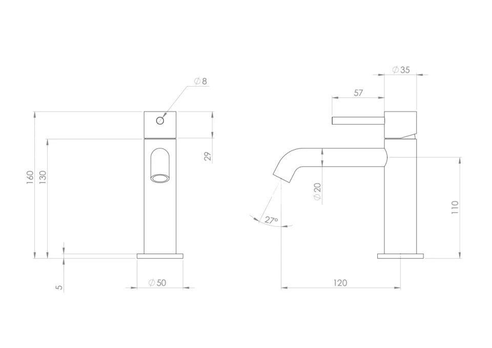 Saneux Cos Basin Mixer Kit - W/ Classic Handle - Brushed Nickel (pvd) detail view - Image 2