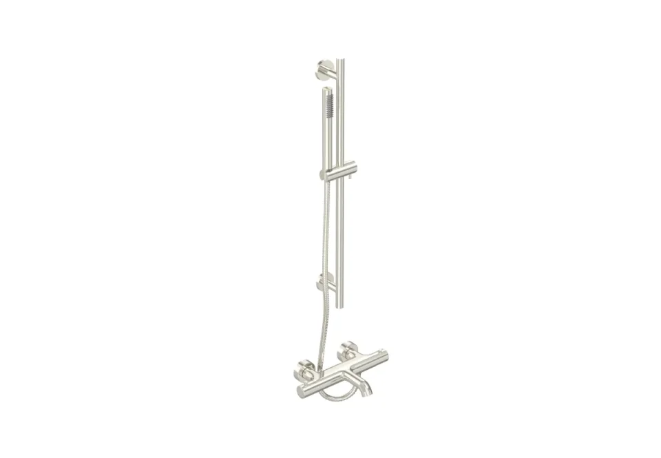 Saneux Cos Exposed Bath Shower Mixer Kit - W/ Slider Rail & Slim Handset - Chrome product image - Image 2
