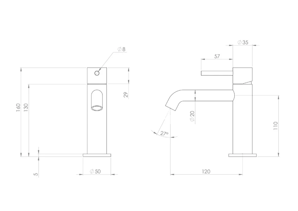 Saneux Cos Basin Mixer Kit - W/ Classic Handle - Chrome detail view - Image 3
