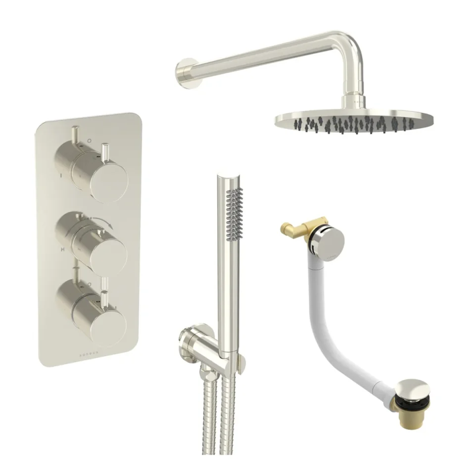 Saneux Cos 3 Way Shower Kit - W/ Slim Handset & Bath Filler & Shower Head - Chrome product image - Image 2