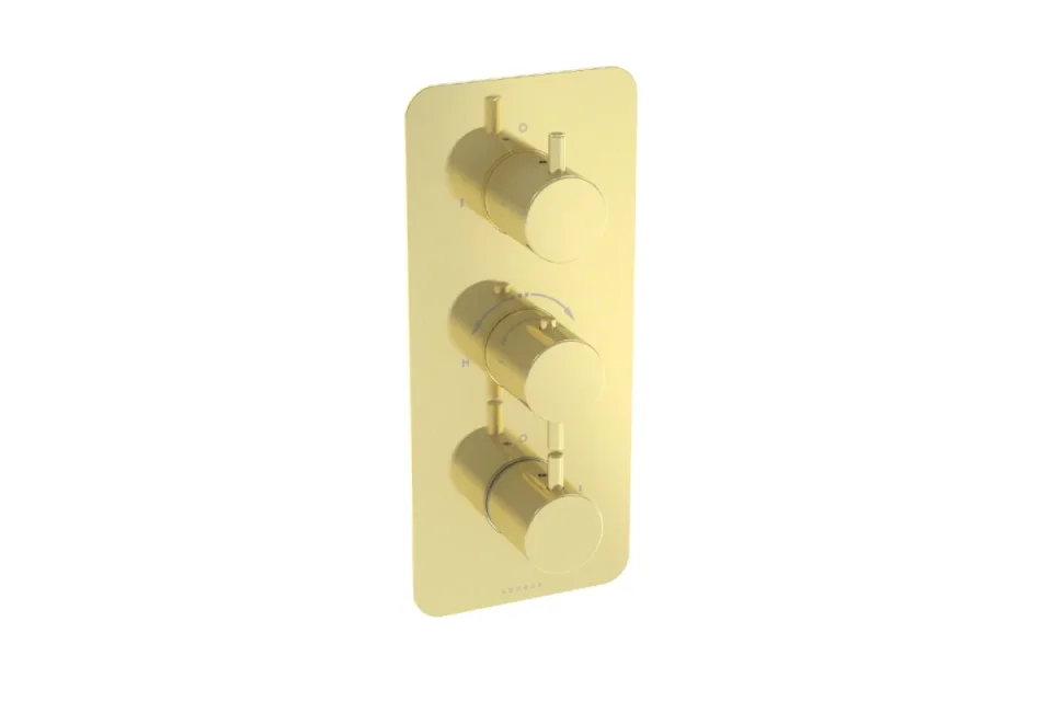 Saneux Cos 3 Way Thermostatic Shower Valve Kit - W/ Classic Handle - Portrait - Brushed Brass (pvd) product image - Image 4