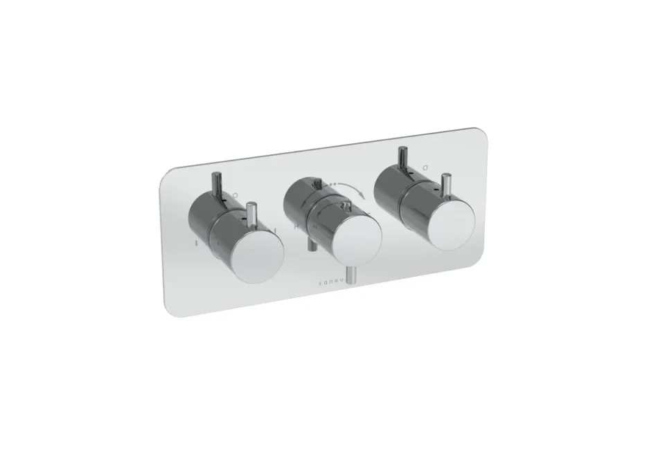 Saneux Cos 3 Way Shower Plate & Shrouds - Landscape - Chrome product image - Image 3