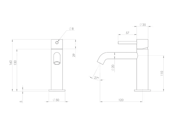 Saneux Cos Basin Mixer Kit - W/ Classic Handle - Satin Black (pvd)