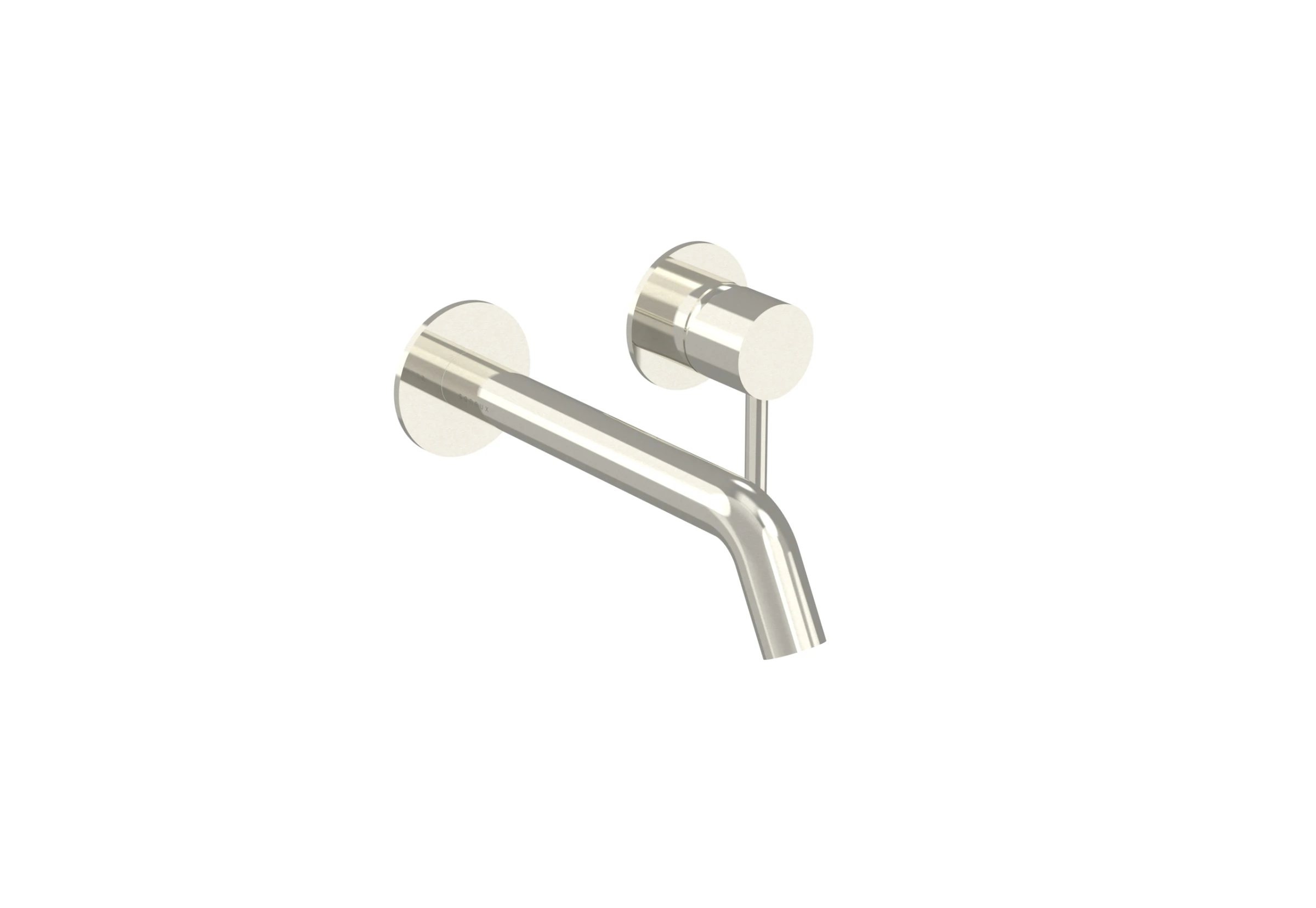 Saneux Cos 2 Plate Wall Mounted Basin Mixer Kit - W/ Classic Spout (170mm) W/ Classic Handle - Brushed Nickel (pvd)
