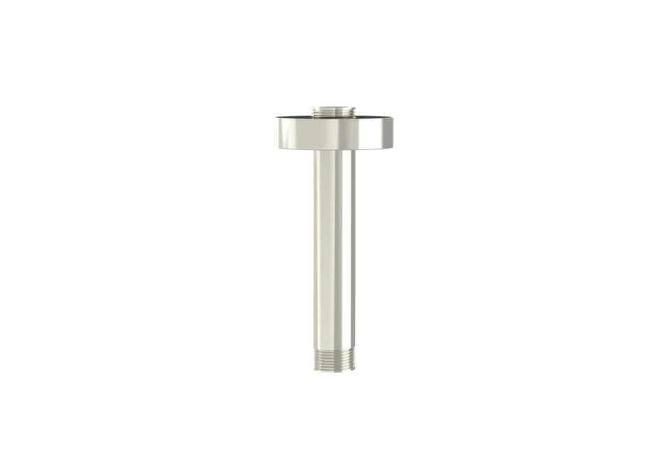 Saneux Cos 100mm Round Ceiling Mounted Shower Arm - Brushed Nickel detail view - Image 1