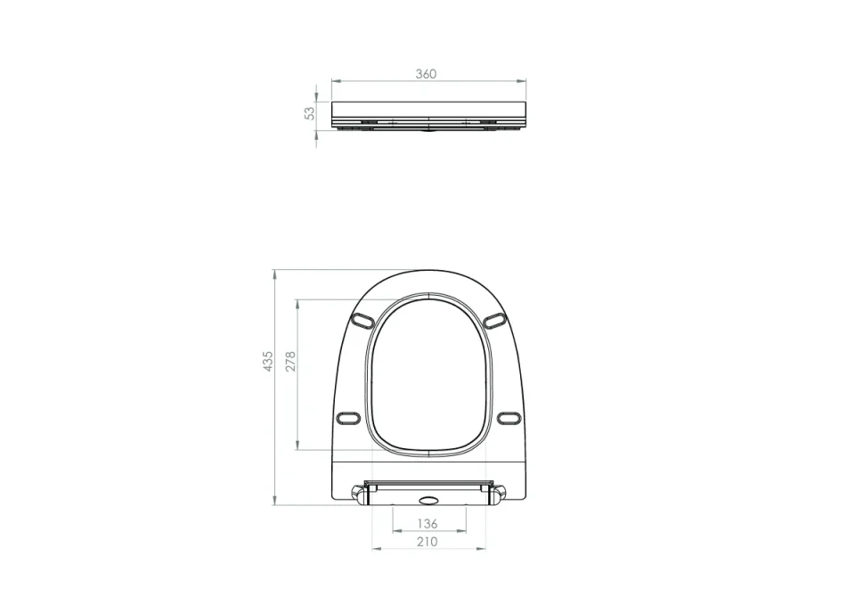 Saneux AIR slim-line soft close seat & cover (for AIR77 & AIRBTW01) detail view - Image 3