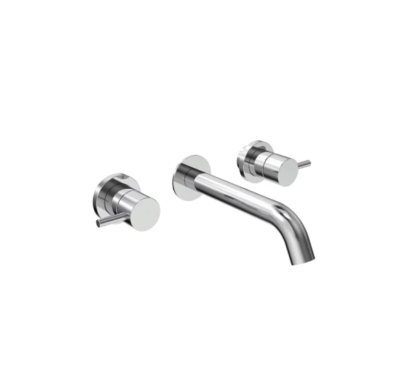 Saneux Cos 3 Piece Wall Mounted Basin Mixer - Chrome