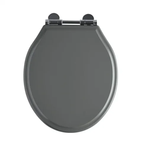 Roper Rhodes Hampton Painted Soft Close Toilet Seat - Pewter detail view - Image 1