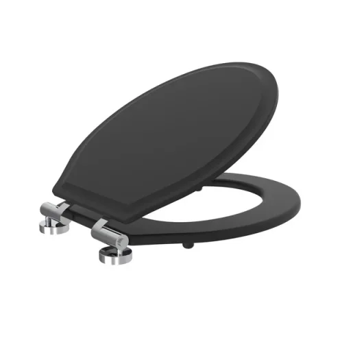 Roper Rhodes Hampton Painted Soft Close Toilet Seat - Slate Grey detail view - Image 1