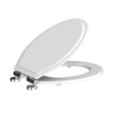 Roper Rhodes Harrow Wooden Soft Close Toilet Seat - White detail view - Image 5