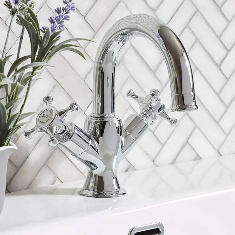 Roper Rhodes Cranborne Basin Mixer With Click Waste - Chrome detail view - Image 1