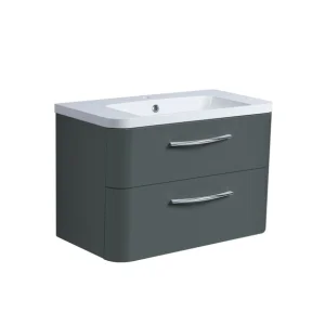 Roper Rhodes 800mm System Wall Mounted Double Drawer Unit - Juniper Green