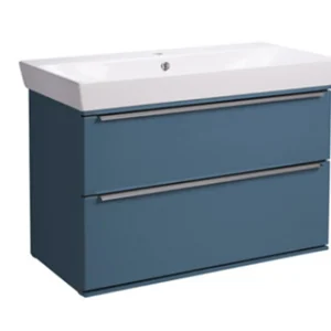 Roper Rhodes 800mm Scheme Wall Mounted Double Drawer Unit - Derwent Blue