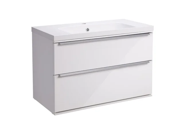 Roper Rhodes 800mm Scheme Wall Mounted Double Drawer Unit - White