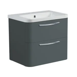 Roper Rhodes 600mm System Wall Mounted Double Drawer Unit - Juniper Green