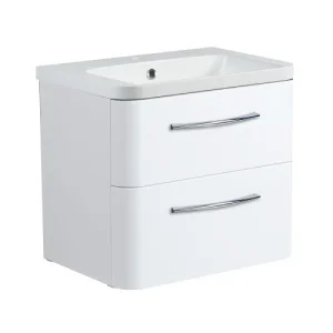 Roper Rhodes 600mm System Wall Mounted Double Drawer Unit - White