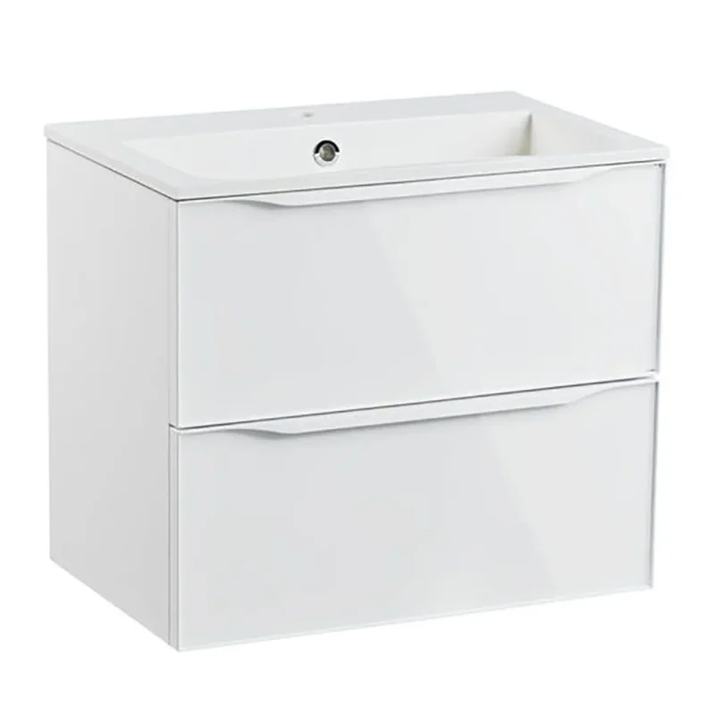 Roper Rhodes 600mm Frame Wall Mounted Double Drawer Basin Unit - White detail view - Image 1