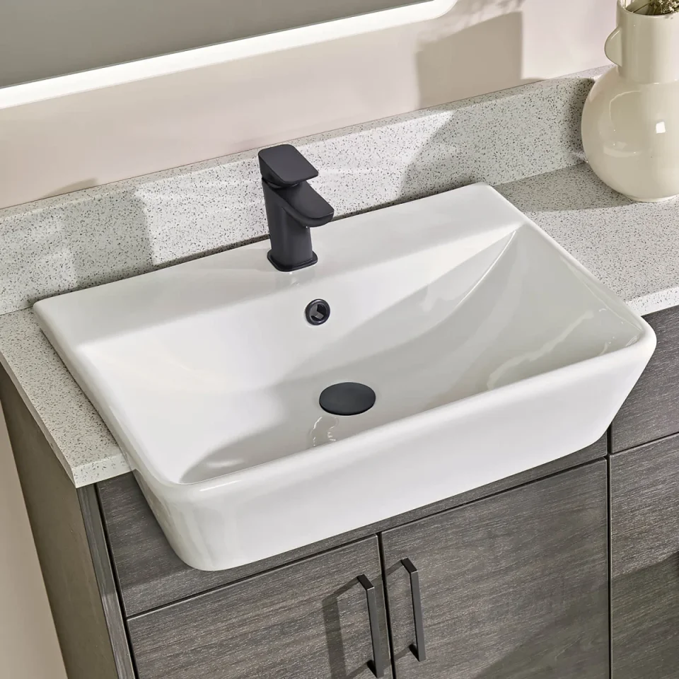 Roper Rhodes 560mm Square Standard Depth Semi-countertop Basin detail view - Image 1