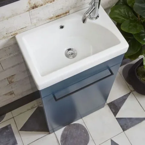 Roper Rhodes 450mm Esta Freestanding Unit - Derwent Blue detail view - Image 1