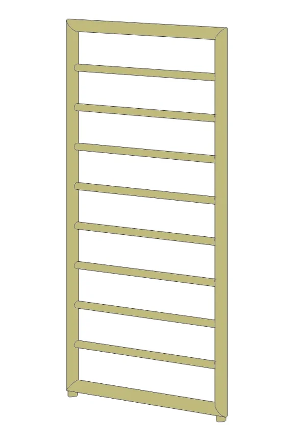 Ava Frame 1000x500mm Towel Rail Pvd Brushed Brass Stainless Steel  Oil Filled product image - Image 1