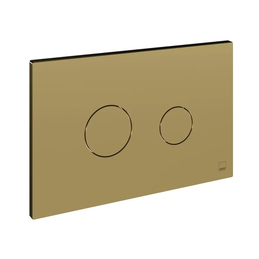 Vado Round Button Flush Plate Satin Brass product image - Image 1