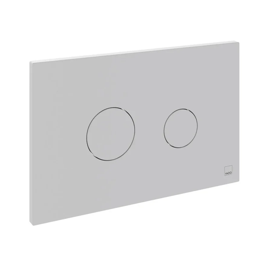 Vado Round Button Flush Plate Matt White product image - Image 1