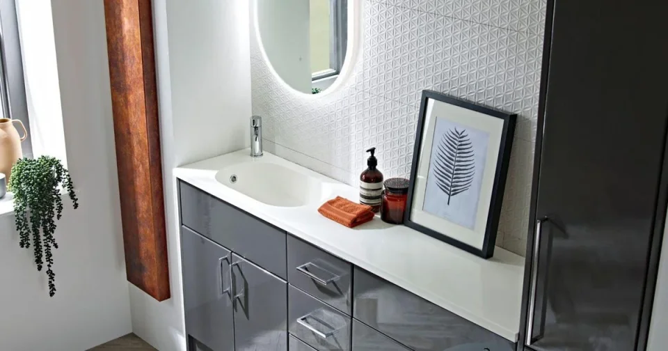Roper Rhodes 1640mm City Basin & Worktop - White detail view - Image 1