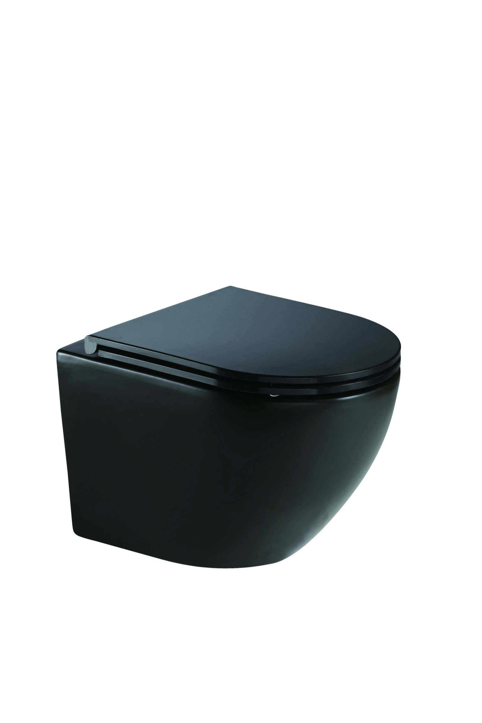 Just Taps Wortex Wall Hung Toilet Rimless Inc Seat Black