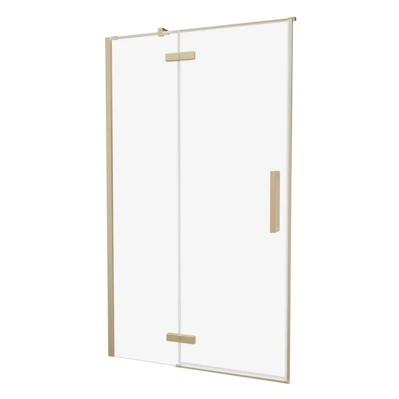 Crosswater Asura Hinged Shower Door with Inline Panel 1200mm Brushed Brass Fittings & Clear Glass detail view - Image 3