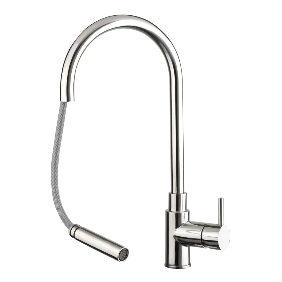 Just Taps Zecca Sink Mixer With Pull Out Spout Swivel Spout detail view - Image 2