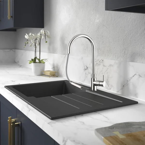 Just Taps Zecca Sink Mixer With Pull Out Spout Swivel Spout