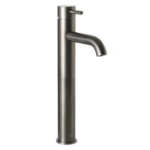 Just Taps Vos Single Lever Tall Basin Mixer Designer Handle Brushed Black