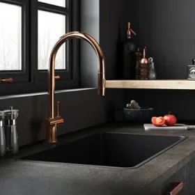 Just Taps Vos Rose Gold Single Lever Pull Out Sink Mixer