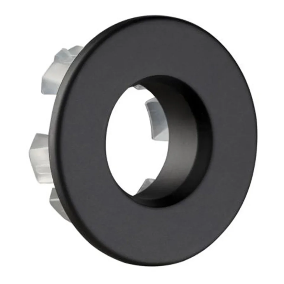 Just Taps Vos Overflow Cover Matt Black detail view - Image 1