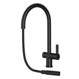 Just Taps Vos Matt Black Single Lever Pull Out Sink Mixer detail view - Image 4