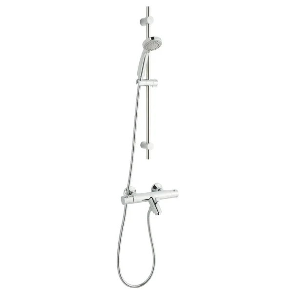 Just Taps Thermostatic Bath Shower Mixer With Slide Rail Kit A Chrome