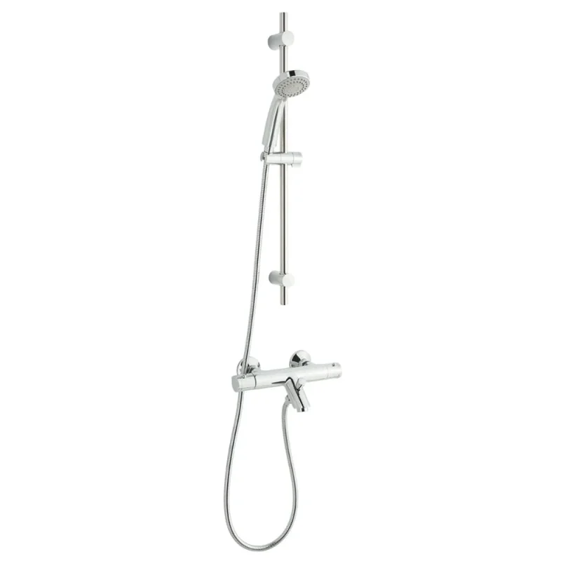 Just Taps Thermostatic Bath Shower Mixer With Slide Rail Kit A Chrome detail view - Image 1