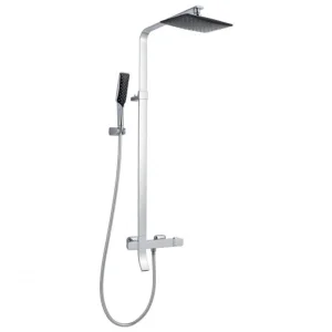 Just Taps Thermostatic Shower Pole With Overhead Shower Chrome