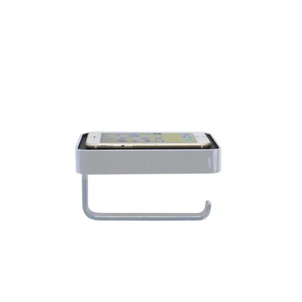 Just Taps Toilet Roll Holder With Mobile Phone Shelf Chrome