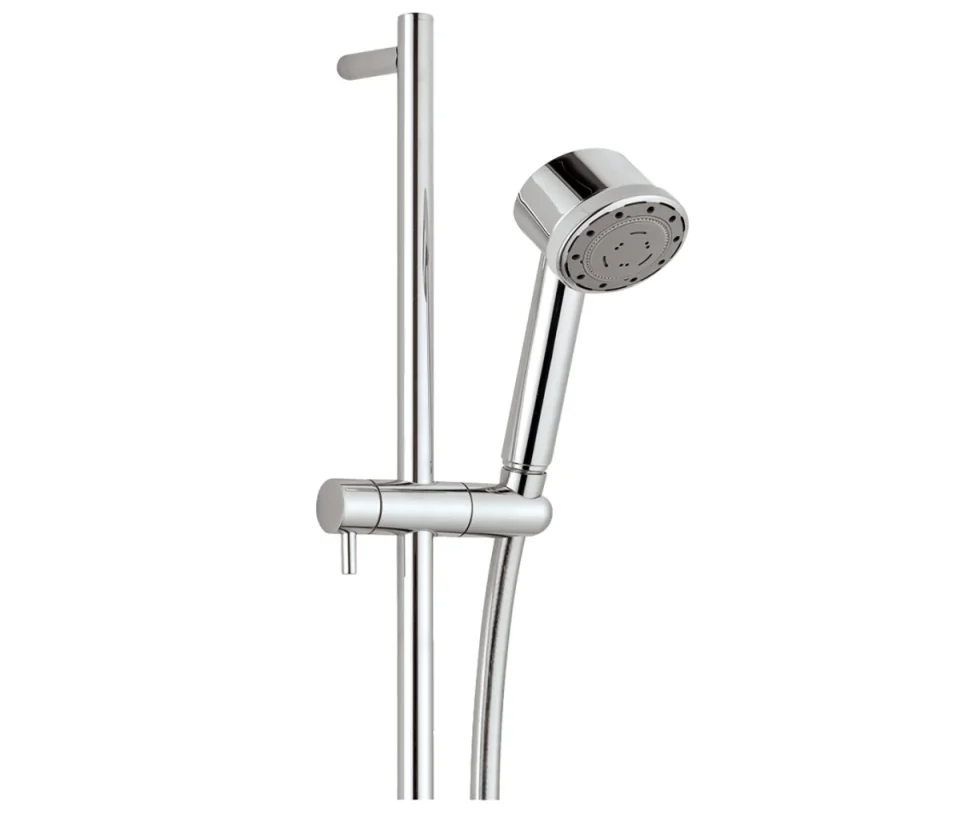 Just Taps Techno Slide Rail With Multi Function Shower Handle And Shower Hose Chrome detail view - Image 1