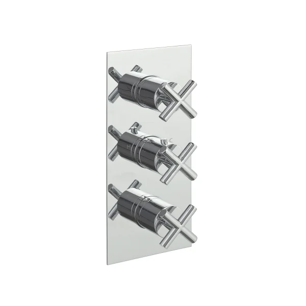 Just Taps Solex Thermostatic Concealed 2 Outlet Shower Valve Vertical Chrome
