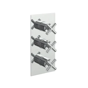 Just Taps Solex Thermostatic Concealed 2 Outlet Shower Valve Vertical Chrome