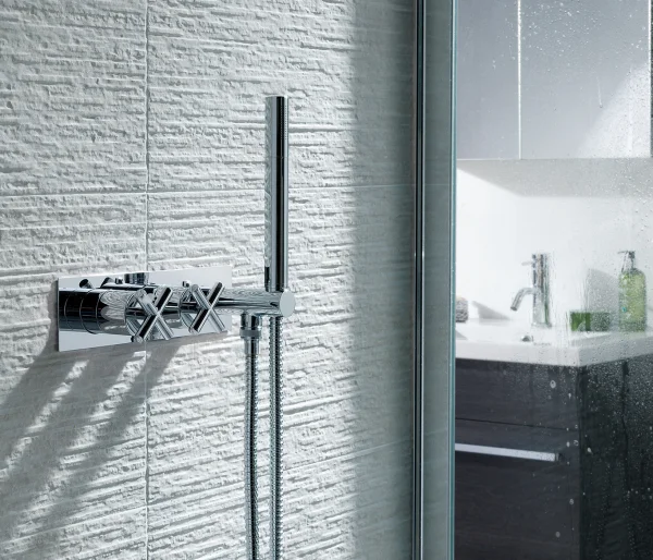 Just Taps Solex Thermostatic Concealed 2 Outlet Shower Valve With Attached Handset Chrome
