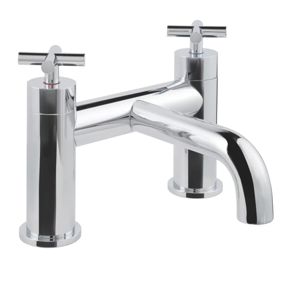 Just Taps Solex Deck Mounted Bath Filler Chrome detail view - Image 1