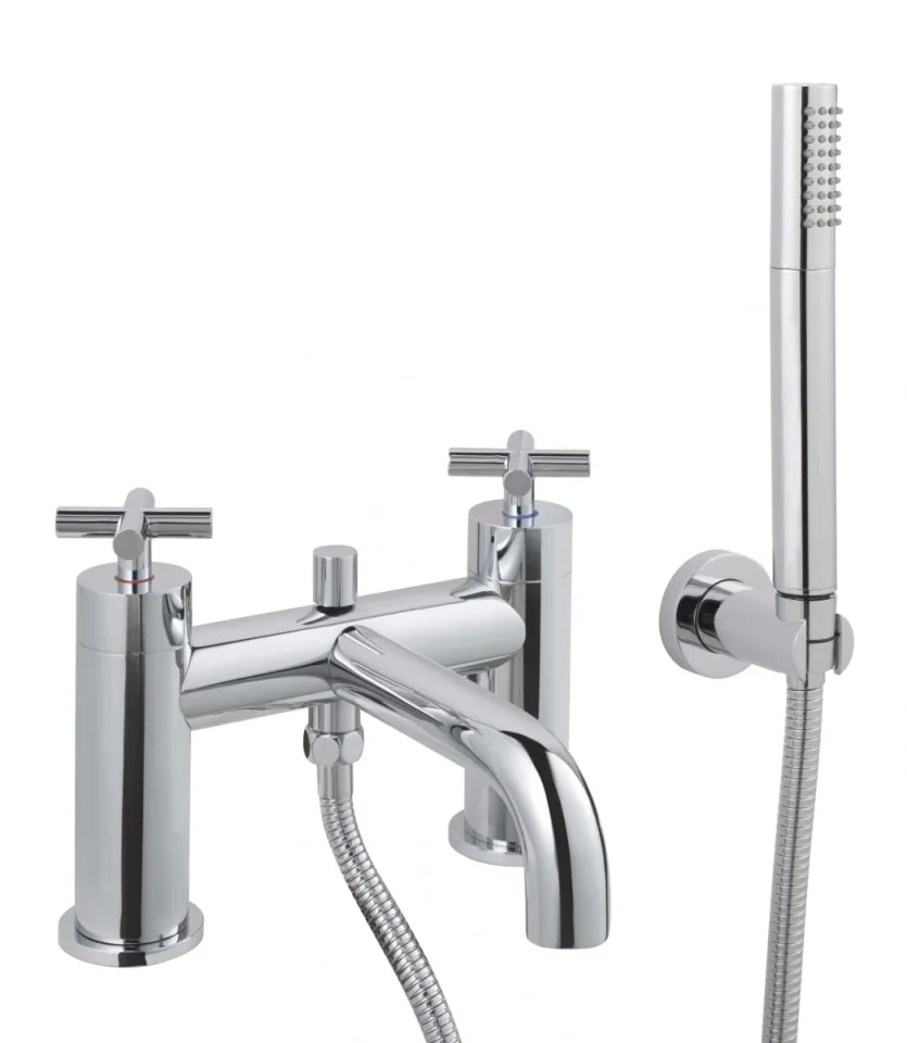 Just Taps Solex Deck Mounted Bath Shower Mixer With Kit Chrome detail view - Image 1